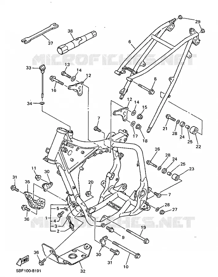 CADRE Yamaha MOTO 400 1998 WRF  WR400FK