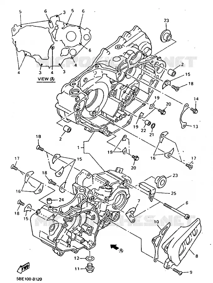 CARTER MOTEUR Yamaha MOTO 400 1998 WRF  WR400FK