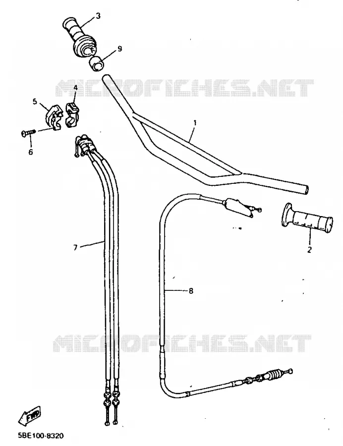 GUIDON ET CABLES Yamaha MOTO 400 1998 WRF  WR400FK