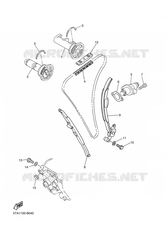 ARBRE A CAMES / CHAINE DE DISTRIBUTION Yamaha MOTO 450 2003 WRF  WR450F