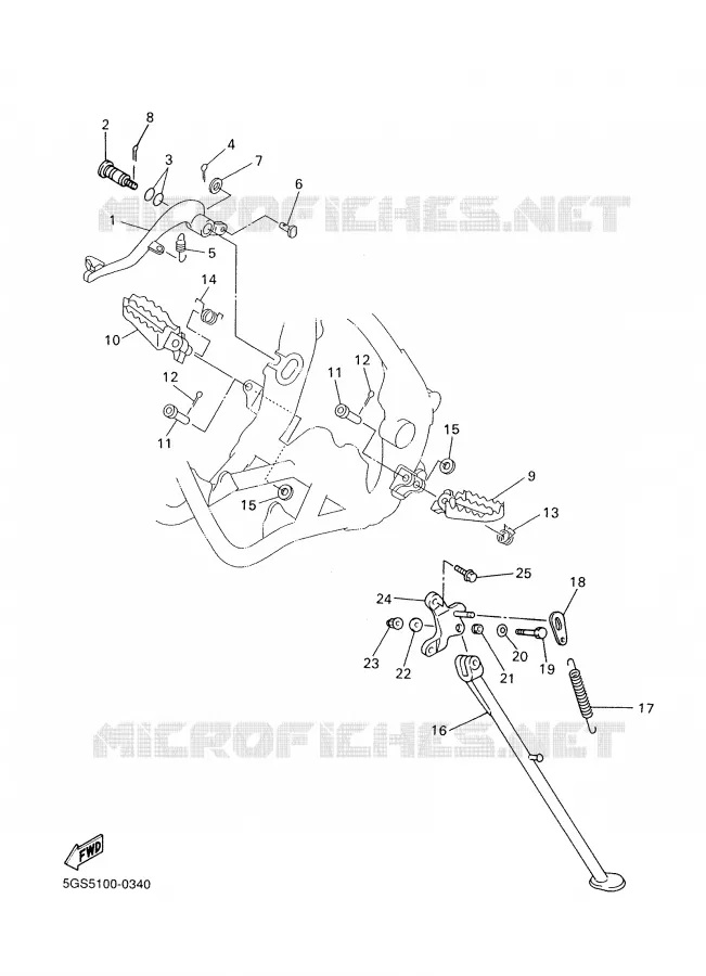 SUPPORT / REPOSE PIEDS Yamaha MOTO 450 2003 WRF  WR450F