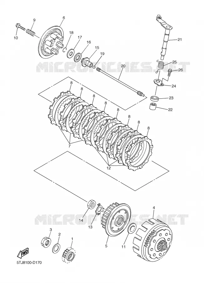 EMBRAYAGE DE DEMARREUR Yamaha MOTO 450 2005 WRF  WR450F