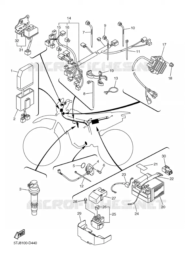 PARTIE ELECTRIQUE 1 Yamaha MOTO 450 2005 WRF  WR450F