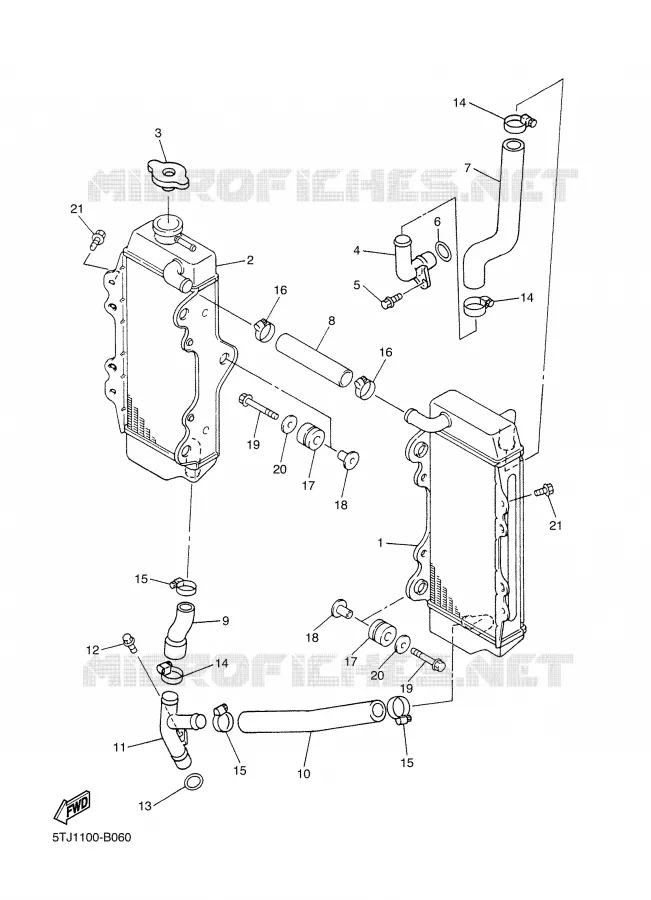 RADIATEUR / DURITES Yamaha MOTO 450 2005 WRF  WR450F