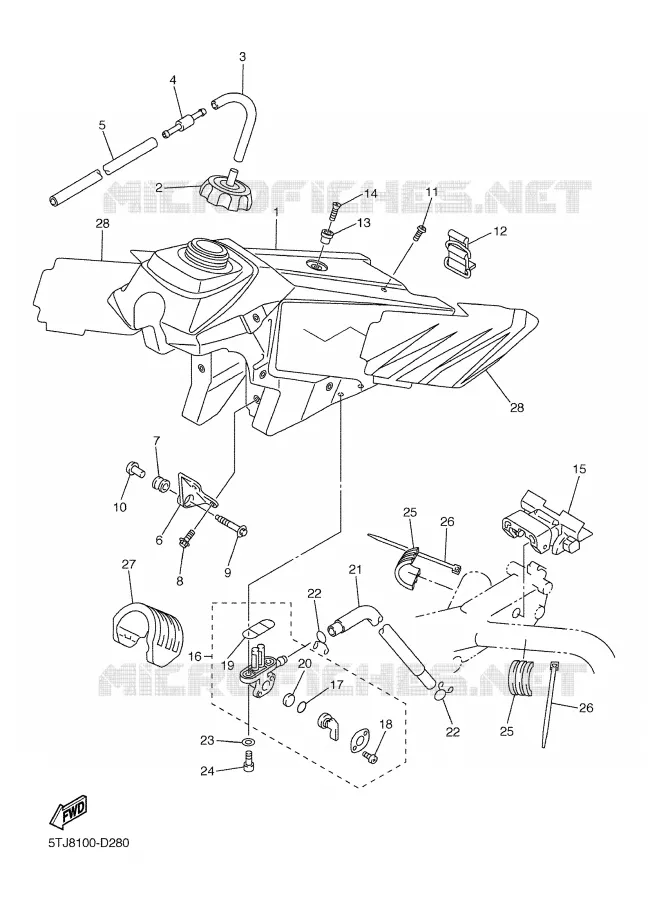 RESERVOIR A ESSENCE Yamaha MOTO 450 2005 WRF  WR450F
