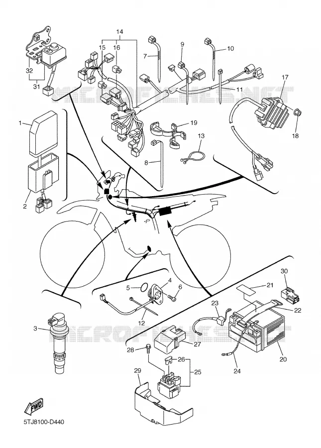 PARTIE ELECTRIQUE 1 Yamaha MOTO 450 2005 WRF  WR450F