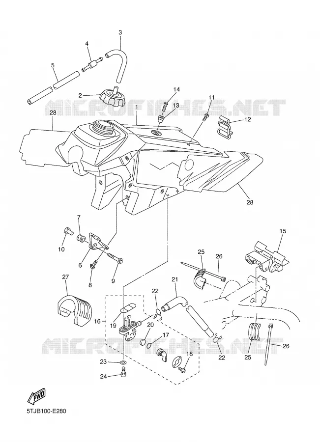 RESERVOIR A ESSENCE Yamaha MOTO 450 2006 WRF  WR450F