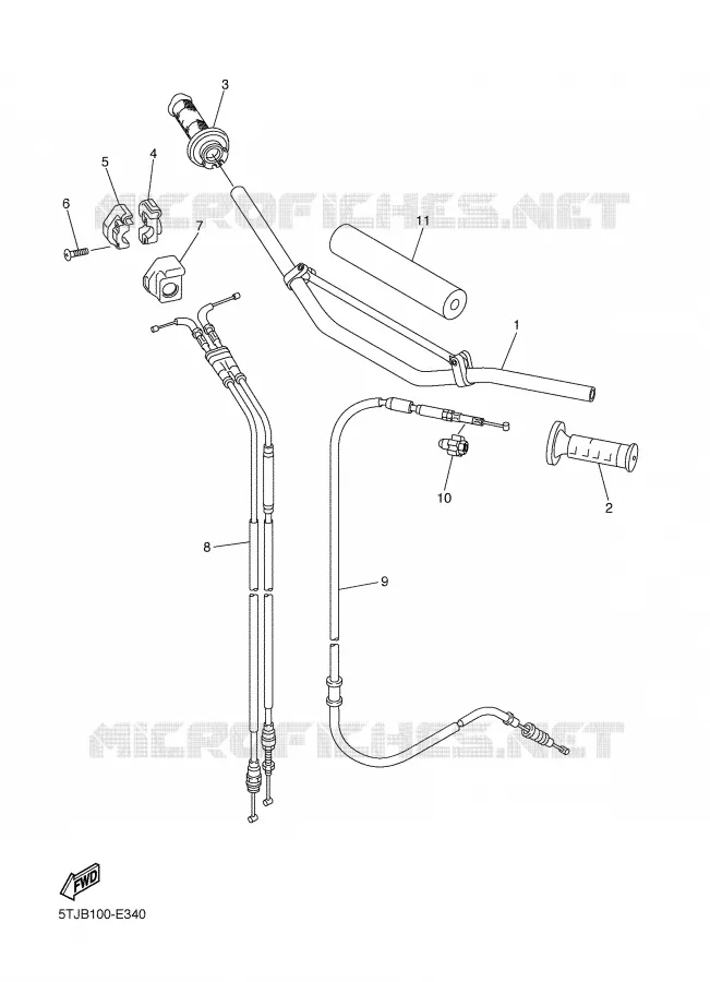 GUIDON ET CABLES Yamaha MOTO 450 2006 WRF  WR450F