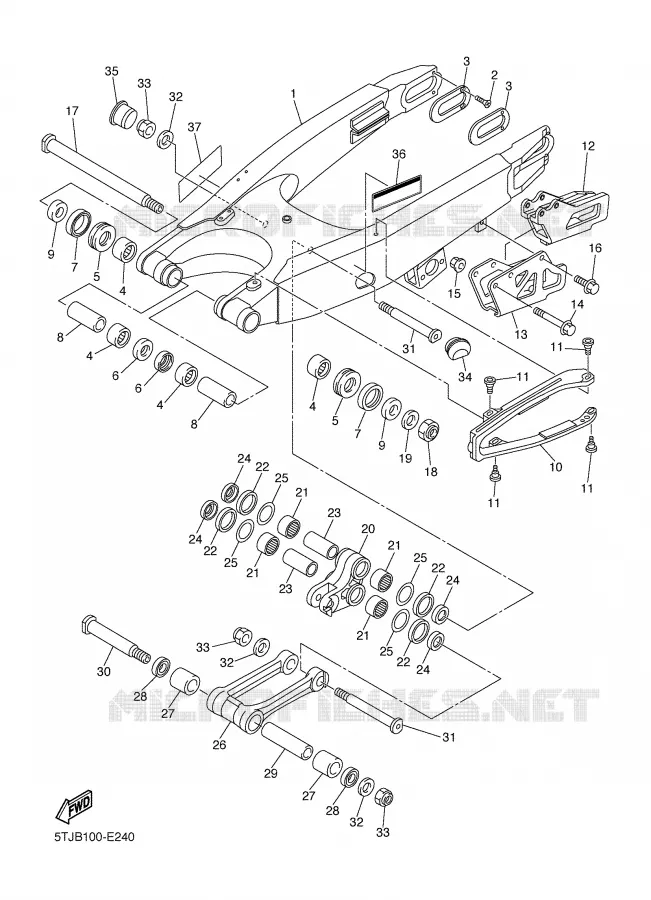 BRAS ARRIERE Yamaha MOTO 450 2006 WRF  WR450F