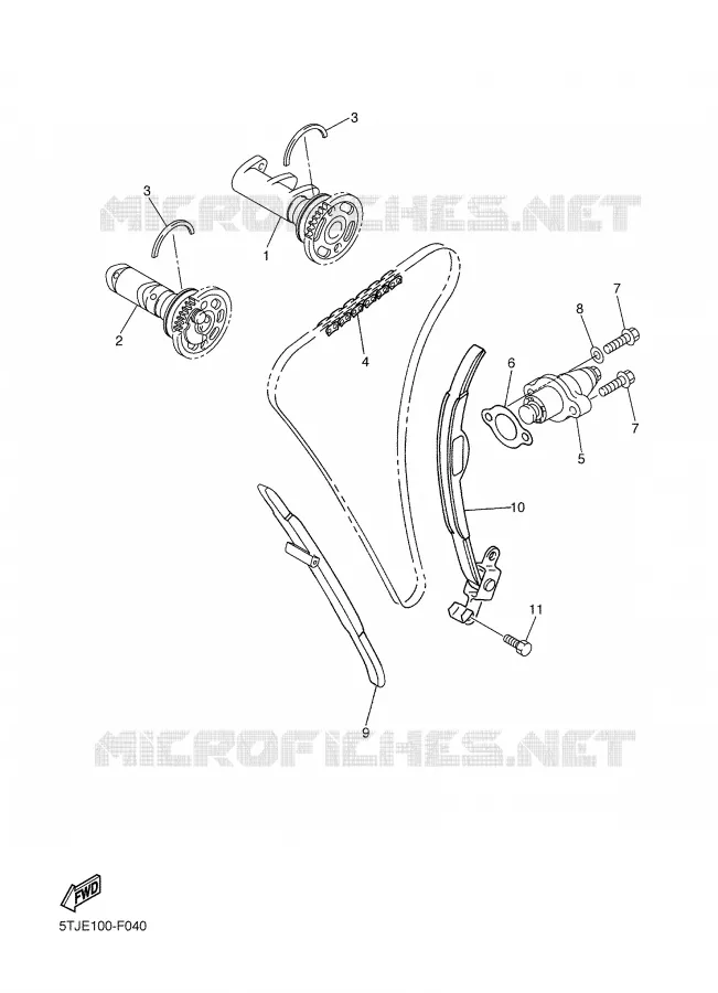 ARBRE A CAMES / CHAINE DE DISTRIBUTION Yamaha MOTO 450 2007 WRF  WR450F