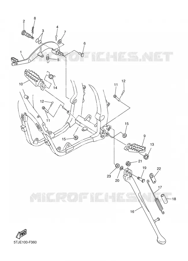 BEQUILLE / REPOSE PIEDS Yamaha MOTO 450 2007 WRF  WR450F