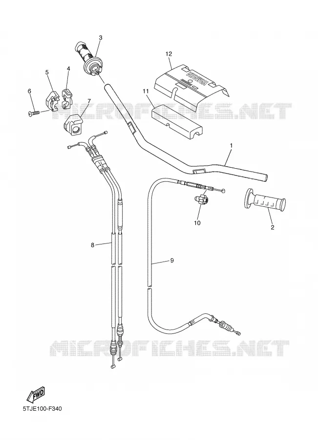 GUIDON ET CABLES Yamaha MOTO 450 2008 WRF  WR450F