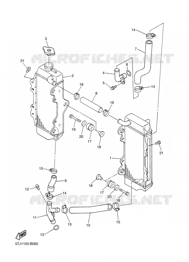 RADIATEUR / DURITES Yamaha MOTO 450 2003 WRF  WR450FR