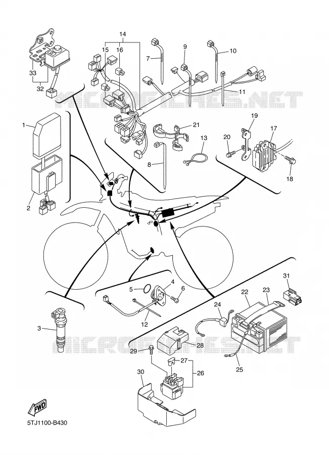 PARTIE ELECTRIQUE 1 Yamaha MOTO 450 2003 WRF  WR450FR