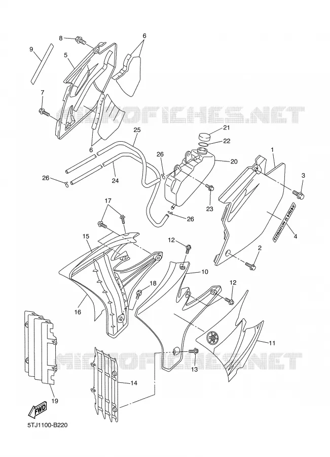 COUVERCLE LATERAL Yamaha MOTO 450 2003 WRF  WR450FR