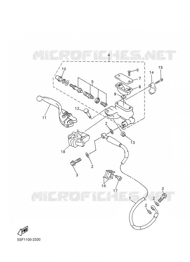 MAITRE CYLINDRE AVANT Yamaha MOTO 450 2003 WRF  WR450FR