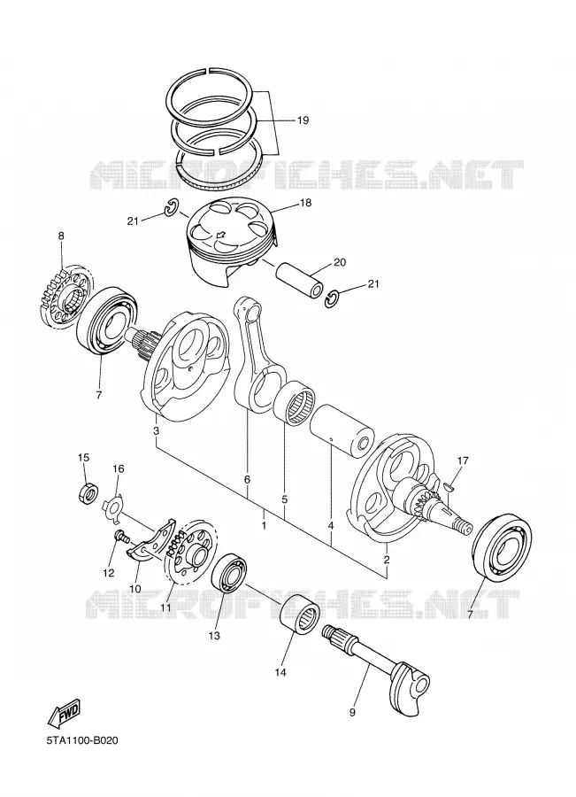 VILEBREQUIN / PISTON Yamaha MOTO 450 2003 WRF  WR450FR