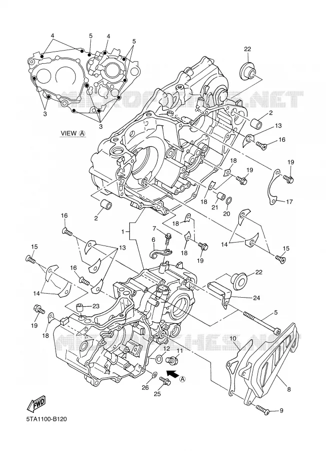CARTER MOTEUR Yamaha MOTO 450 2003 WRF  WR450FR