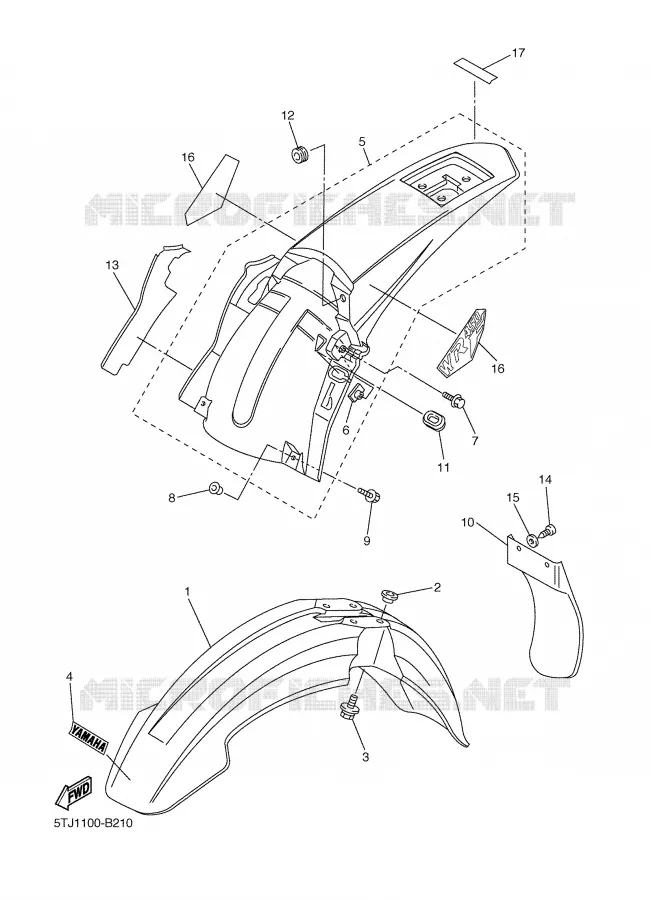 GARDE BOUE Yamaha MOTO 450 2003 WRF  WR450FR