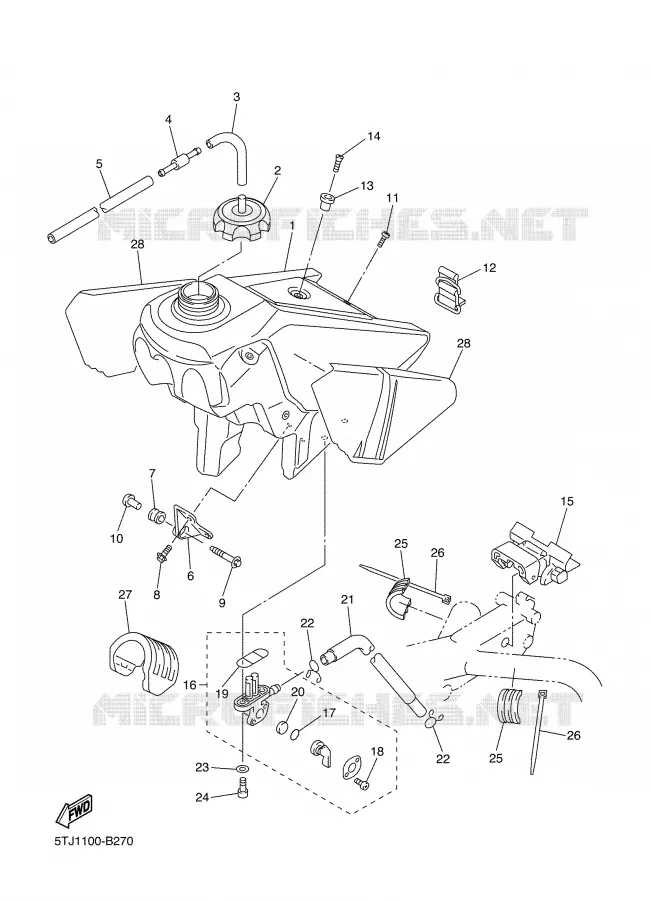 RESERVOIR A ESSENCE Yamaha MOTO 450 2003 WRF  WR450FR