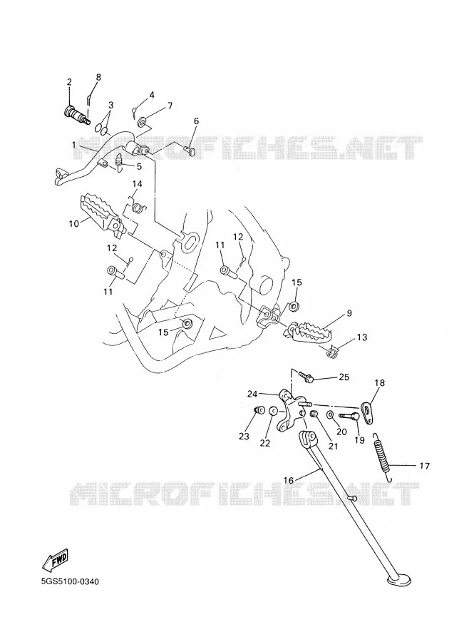 SUPPORT / REPOSE PIEDS Yamaha MOTO 450 2003 WRF  WR450FR