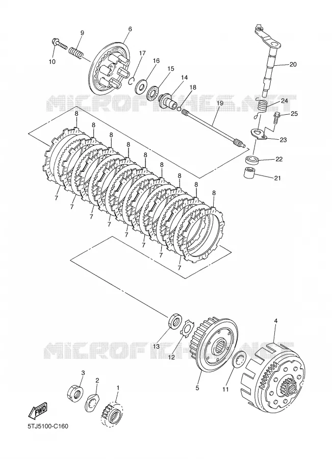 EMBRAYAGE DE DEMARREUR Yamaha MOTO 450 2004 WRF  WR450FS