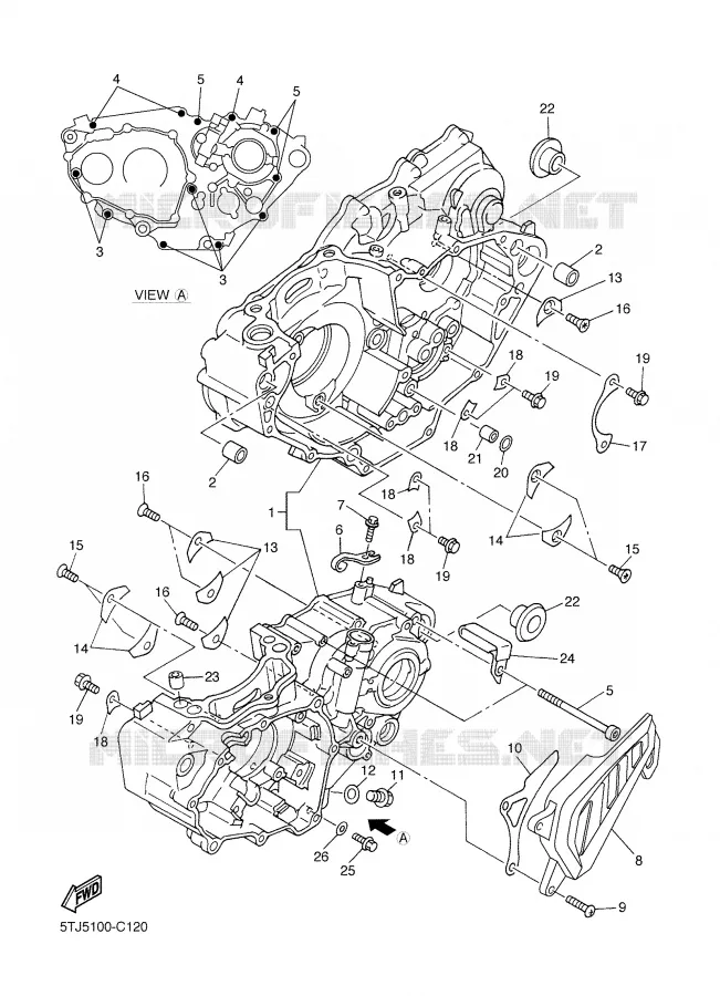 CARTER MOTEUR Yamaha MOTO 450 2005 WRF  WR450FT