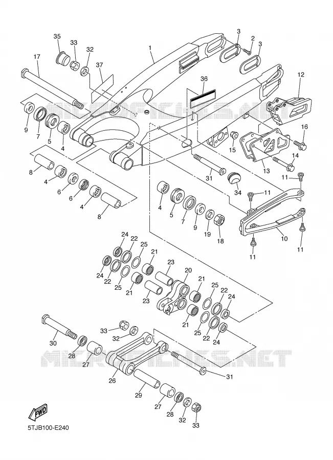 BRAS ARRIERE Yamaha MOTO 450 2006 WRF  WR450FV