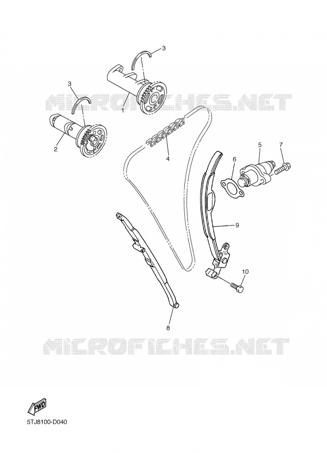 ARBRE A CAMES / CHAINE DE DISTRIBUTION Yamaha MOTO 450 2006 WRF  WR450FV