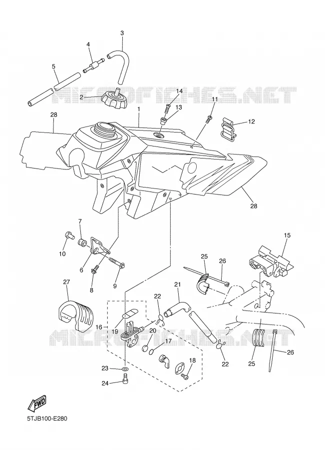 RESERVOIR A ESSENCE Yamaha MOTO 450 2006 WRF  WR450FV