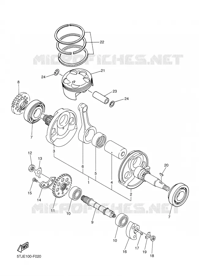 VILEBREQUIN / PISTON Yamaha MOTO 450 2007 WRF  WR450FW