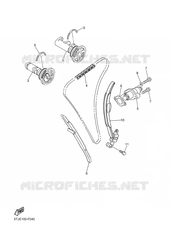 ARBRE A CAMES / CHAINE DE DISTRIBUTION Yamaha MOTO 450 2007 WRF  WR450FW