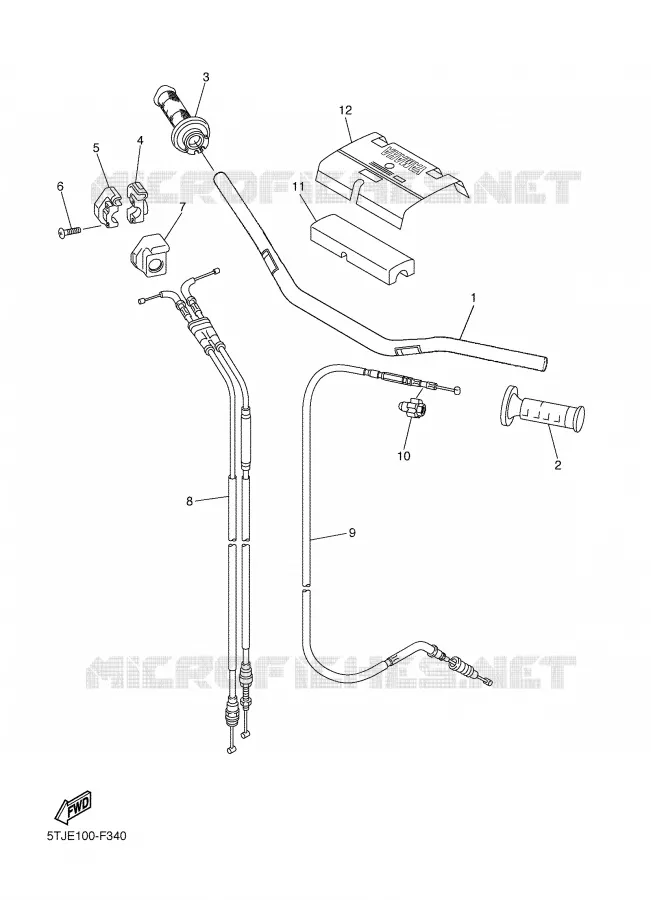 GUIDON ET CABLES Yamaha MOTO 450 2007 WRF  WR450FW