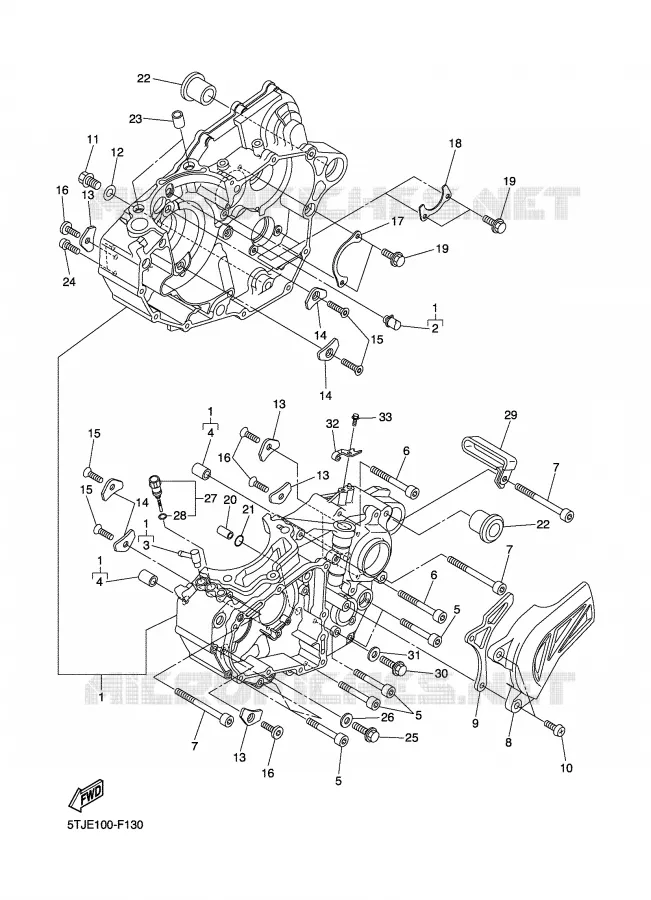 CARTER MOTEUR Yamaha MOTO 450 2007 WRF  WR450FW