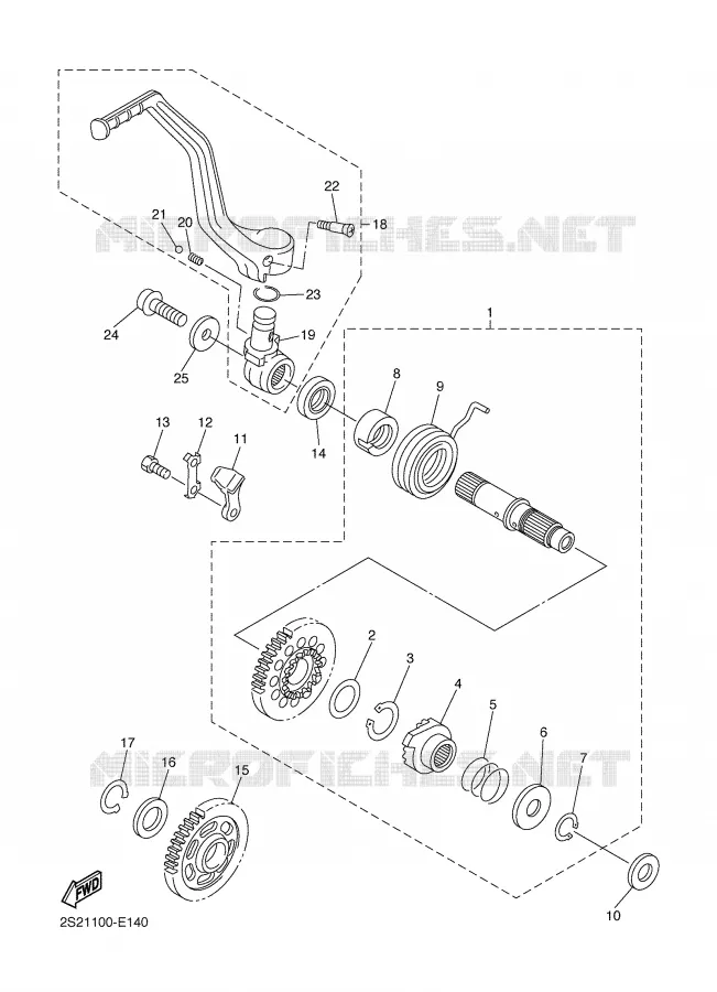 DEMARREUR KICK Yamaha MOTO 450 2007 WRF  WR450FW