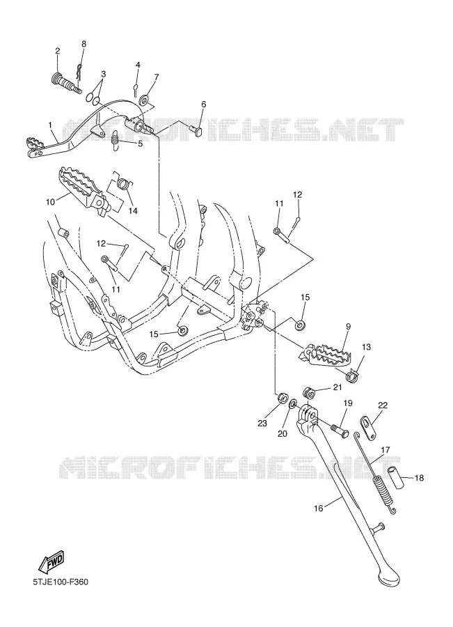 BEQUILLE / REPOSE PIEDS Yamaha MOTO 450 2007 WRF  WR450FW