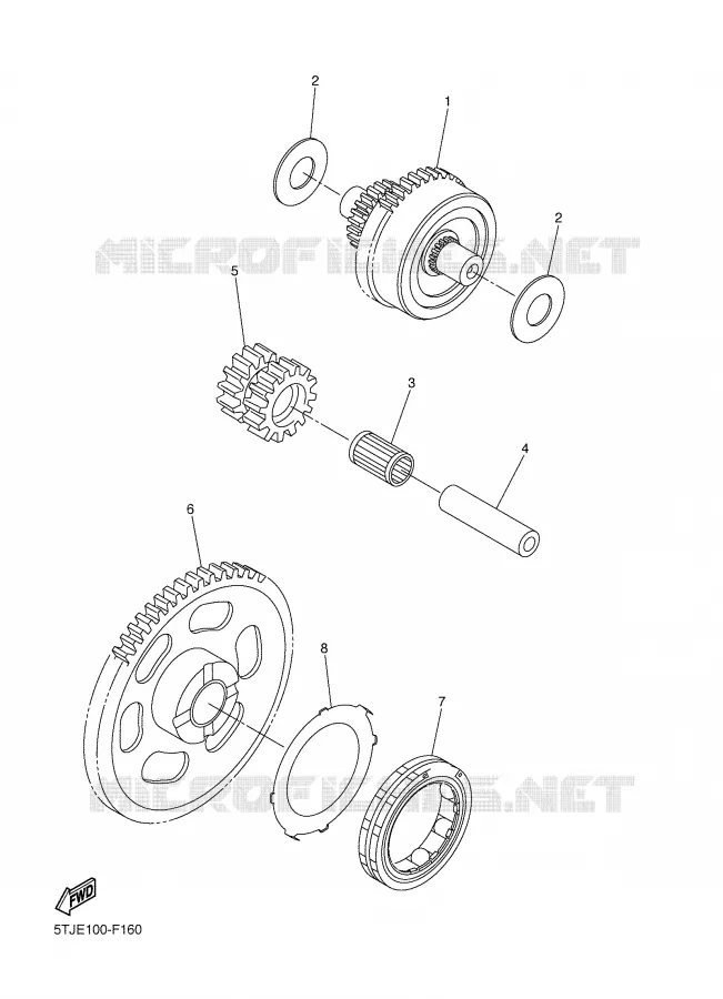 EMBRAYAGE DE DEMARREUR Yamaha MOTO 450 2009 WRF  WR450FY