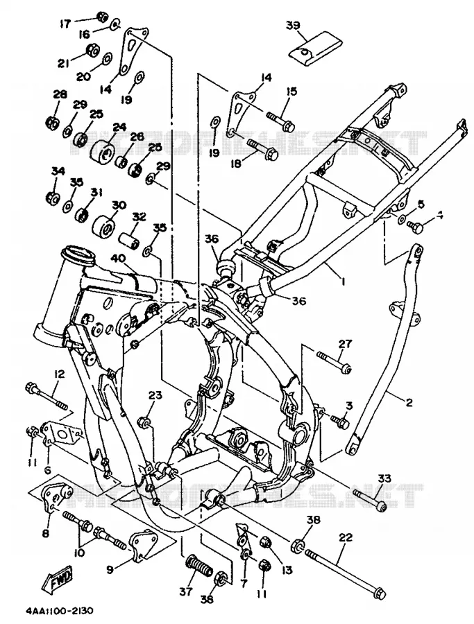 CADRE Yamaha MOTO 500 1992 WRZ  WR500ZD