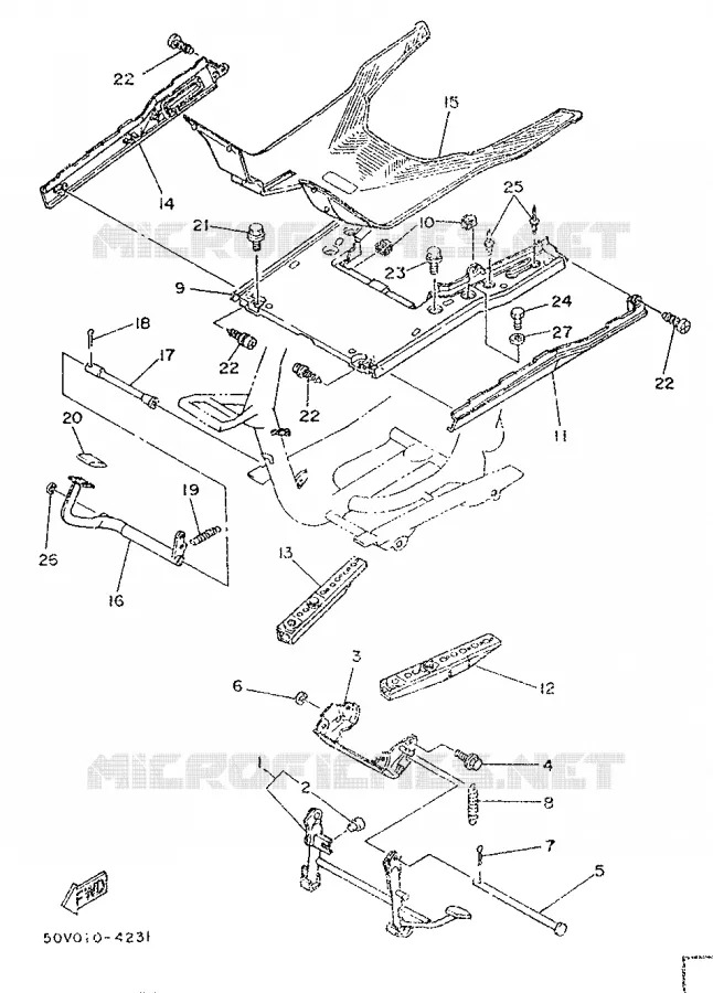 SUPPORT / REPOSE PIEDS Yamaha SCOOTER 125 1989 BELUGA  XC125