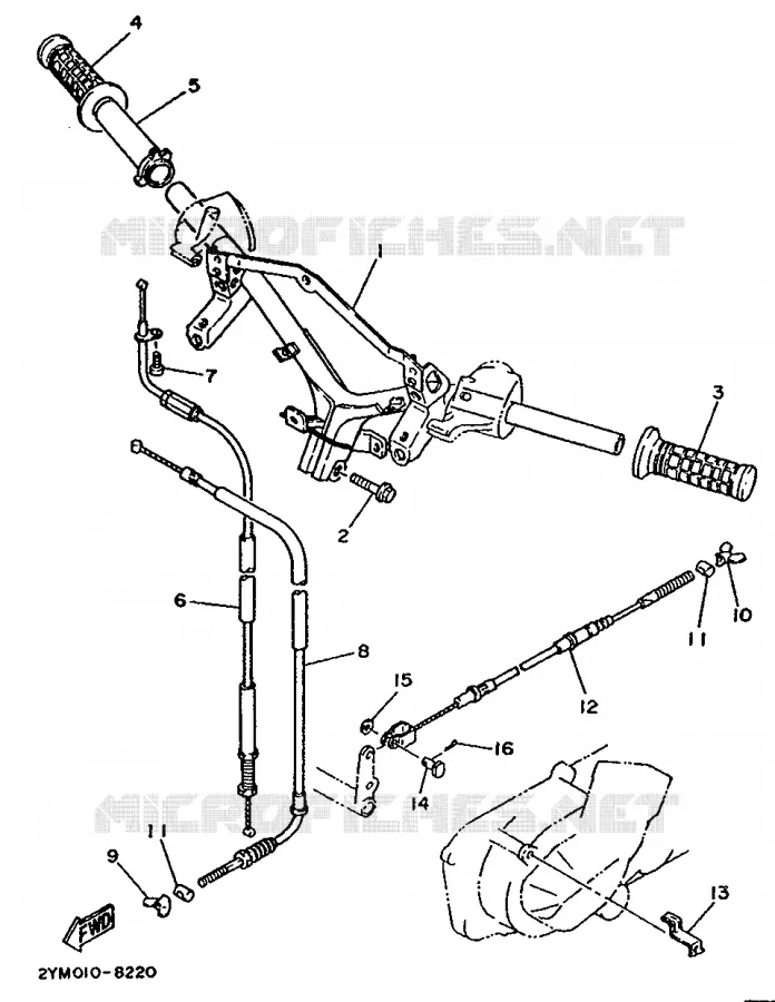 GUIDON ET CABLES Yamaha SCOOTER 125 1990 BELUGA  XC125