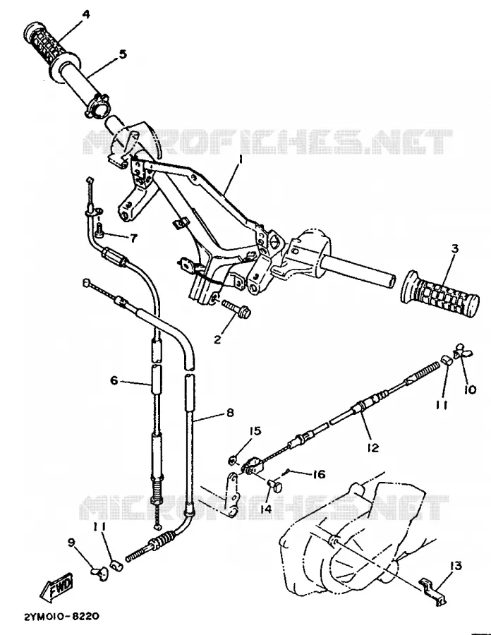 GUIDON ET CABLES Yamaha SCOOTER 125 1993 BELUGA  XC125