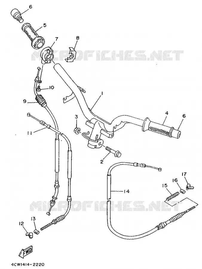 GUIDON ET CABLES Yamaha SCOOTER 125 1995 XC  XC125