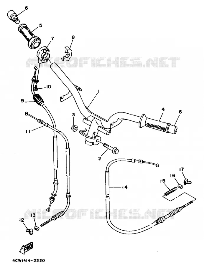 GUIDON ET CABLES Yamaha SCOOTER 125 1995 XC  XC125