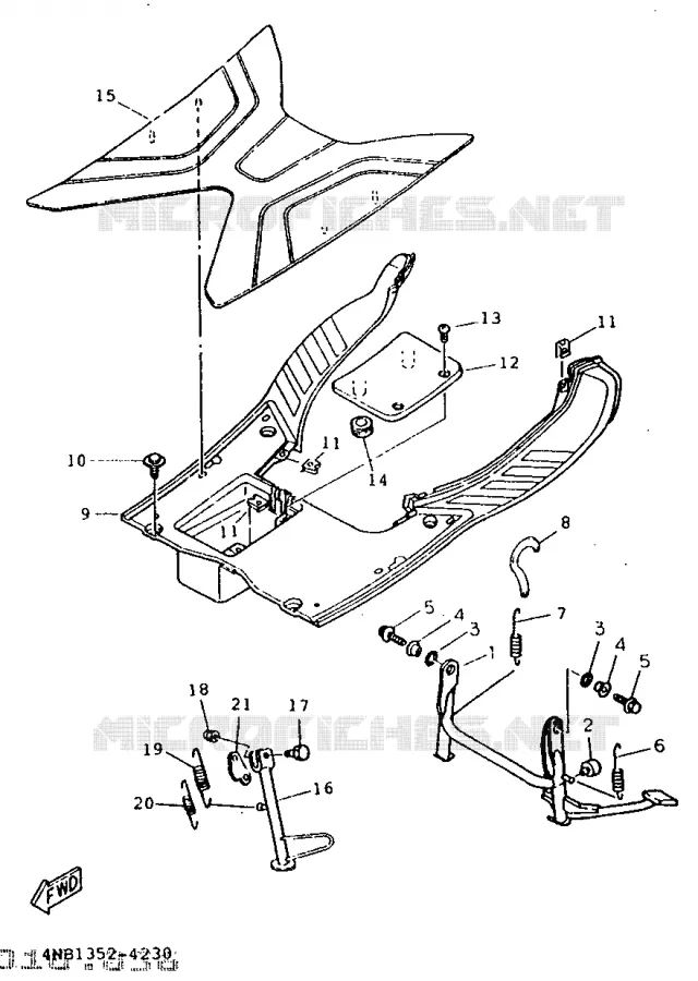 SUPPORT / REPOSE PIEDS Yamaha SCOOTER 125 1995 XC  XC125