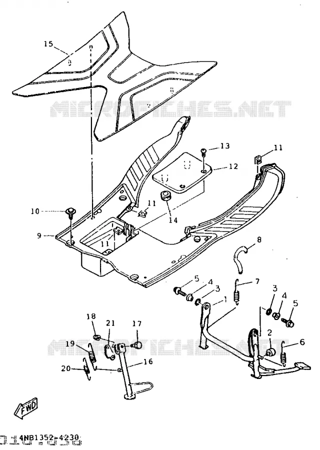 SUPPORT / REPOSE PIEDS Yamaha SCOOTER 125 1995 XC  XC125