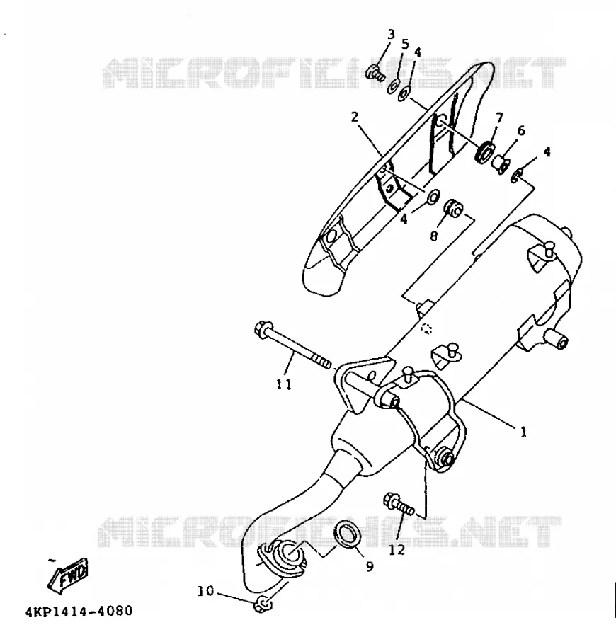 ECHAPPEMENT Yamaha SCOOTER 125 1995 XC  XC125
