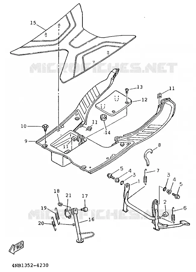 SUPPORT / REPOSE PIEDS Yamaha SCOOTER 125 1996 XC  XC125