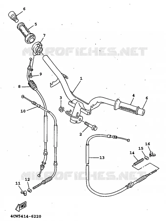 GUIDON ET CABLES Yamaha SCOOTER 125 1998 XC  XC125