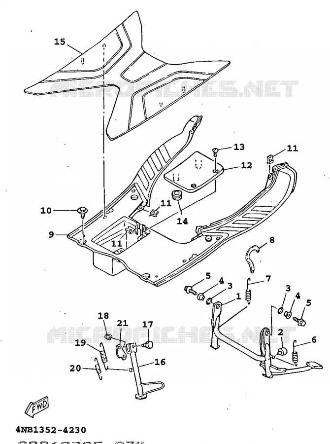 SUPPORT / REPOSE PIEDS Yamaha SCOOTER 125 1998 XC  XC125