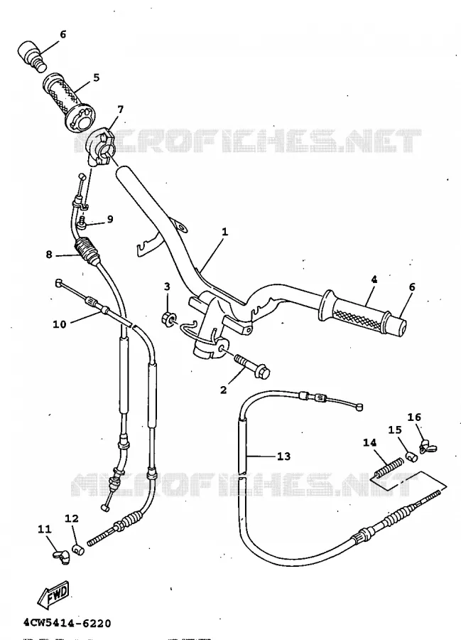 GUIDON ET CABLES Yamaha SCOOTER 125 1998 XC  XC125